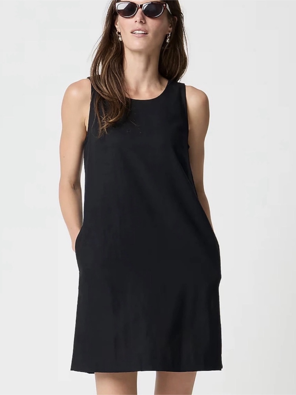 J.Crew Factory Black Linen Blend Sleeveless Mini Dress Size 10 NWT